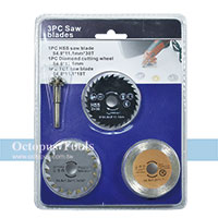 HSS鎢鋼鑽石帶柄圓鋸片3件組 6mm柄