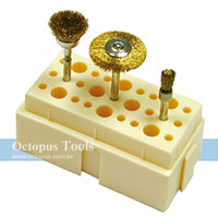 銅絲輪刷3支 圓/杯/直形 3mm柄 Stoddard